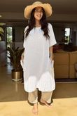 Made in Italy Milo Cotton Slouch Sac Dress White